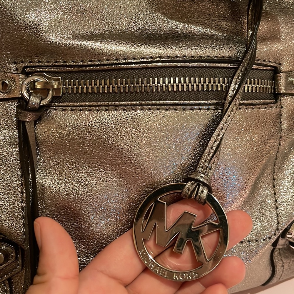 Michael by Michael Kors Silver Soft Leather Satchel - Picture 3 of 10